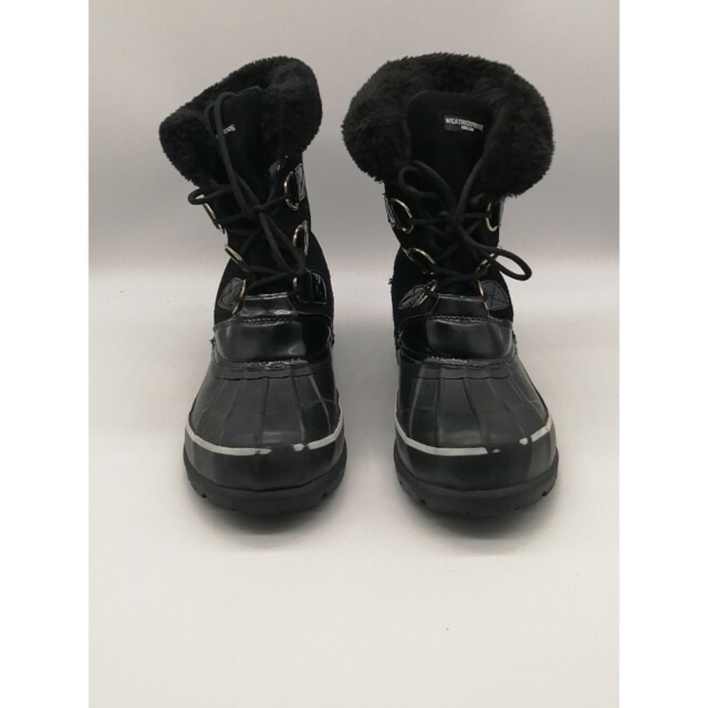 Weatherproof Boots Womens Quaker Black 9 Winter Shoe Leather Steel Shank Fur